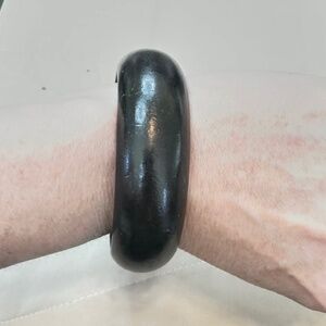 Wide, Black Wooden Bangle Bracelet. Vintage. 1960’s - 1990’s